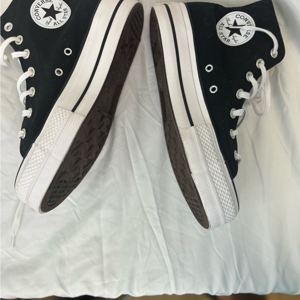 Converse Cream and Black High-Tops